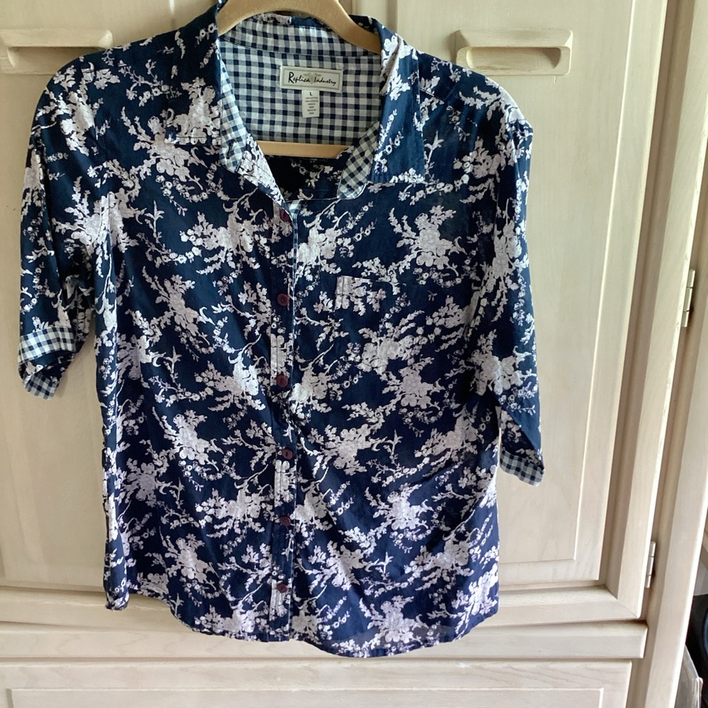 Replica Industry‎ button up floral plaid top